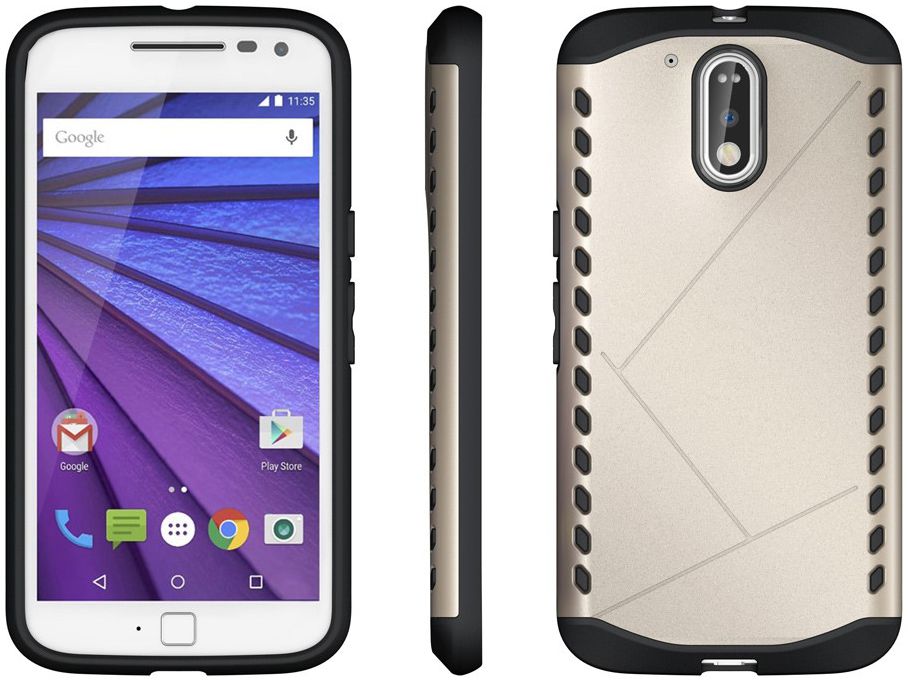 Hybrid Motorola Moto G4 Hoesje Goud afbeelding 4