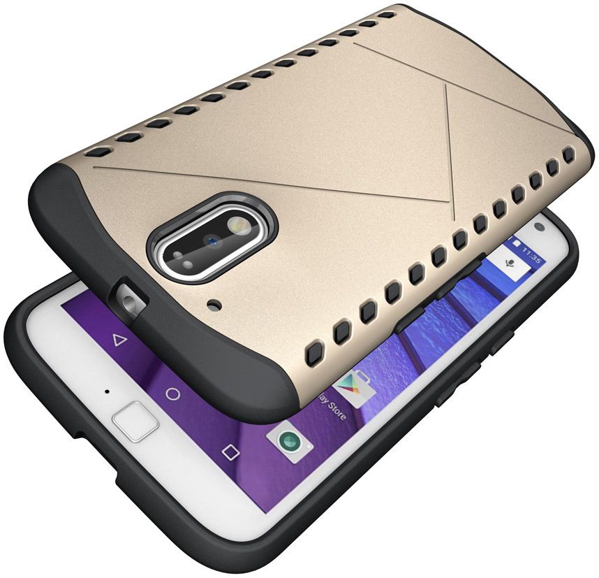 Hybrid Motorola Moto G4 Hoesje Goud afbeelding 5