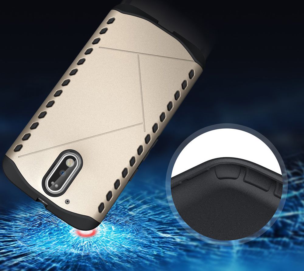 Hybrid Motorola Moto G4 Hoesje Goud afbeelding 8