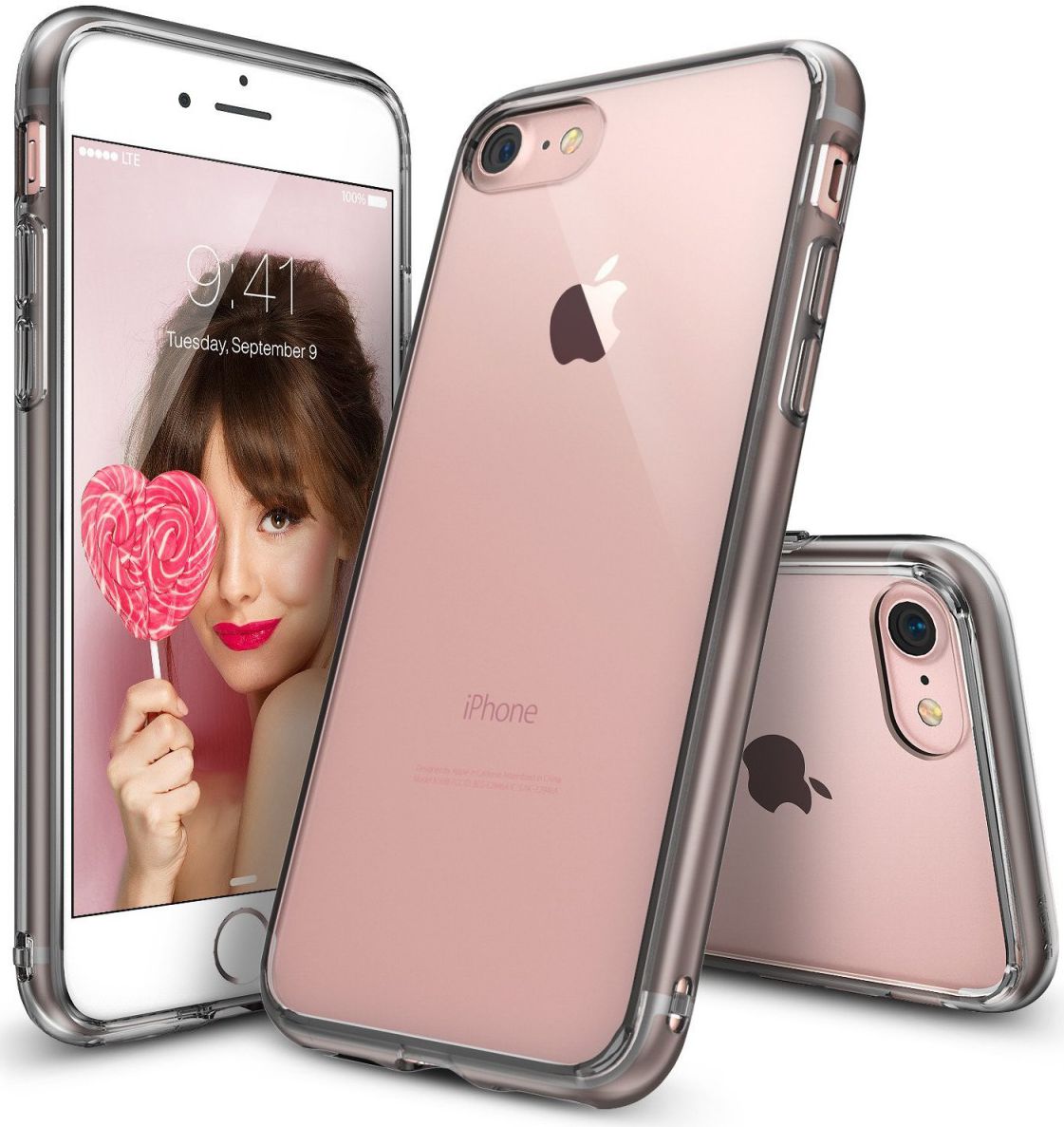 Ringke Fusion iPhone 7 / 8 Hoesje Doorzichtig Smoke Black afbeelding 4