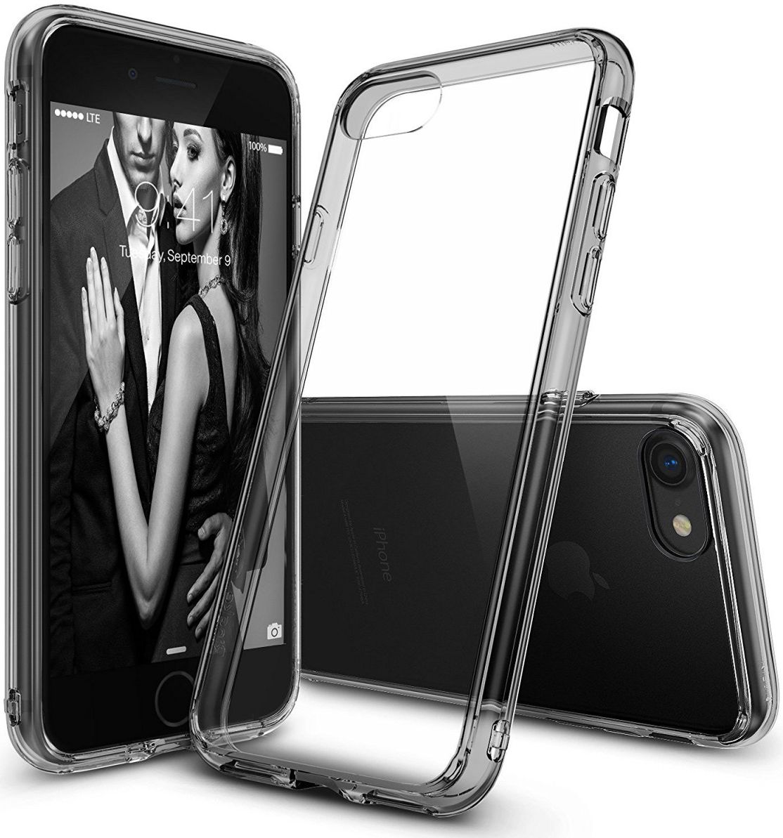 Ringke Fusion iPhone 7 / 8 Hoesje Doorzichtig Smoke Black afbeelding 1