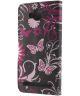 Huawei Y3II Wallet Case Butterfly Flower Print