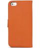 Apple iPhone SE Lederen Wallet Stand Case Oranje