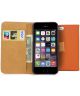 Apple iPhone SE Lederen Wallet Stand Case Oranje