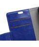 Sony Xperia E5 Lederen Flip Hoesje blauw