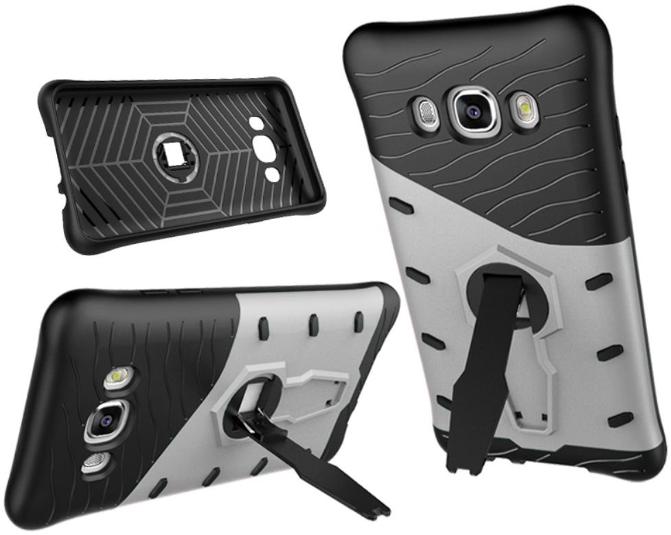 Samsung Galaxy J5 (2016) Kickstand Case Zilver afbeelding 3