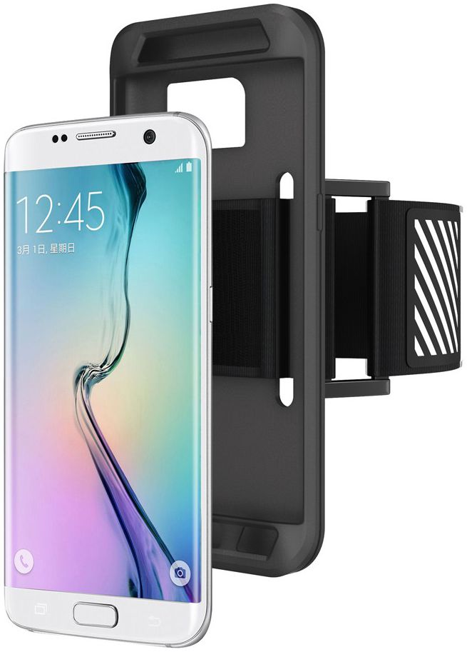 Samsung Galaxy S7 Edge Silicone Hoesje met Sport Armband Zwart afbeelding 1