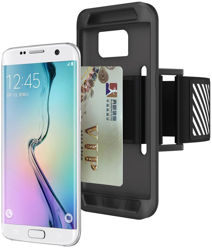 Samsung Galaxy S7 Edge Silicone Hoesje met Sport Armband Zwart afbeelding 10