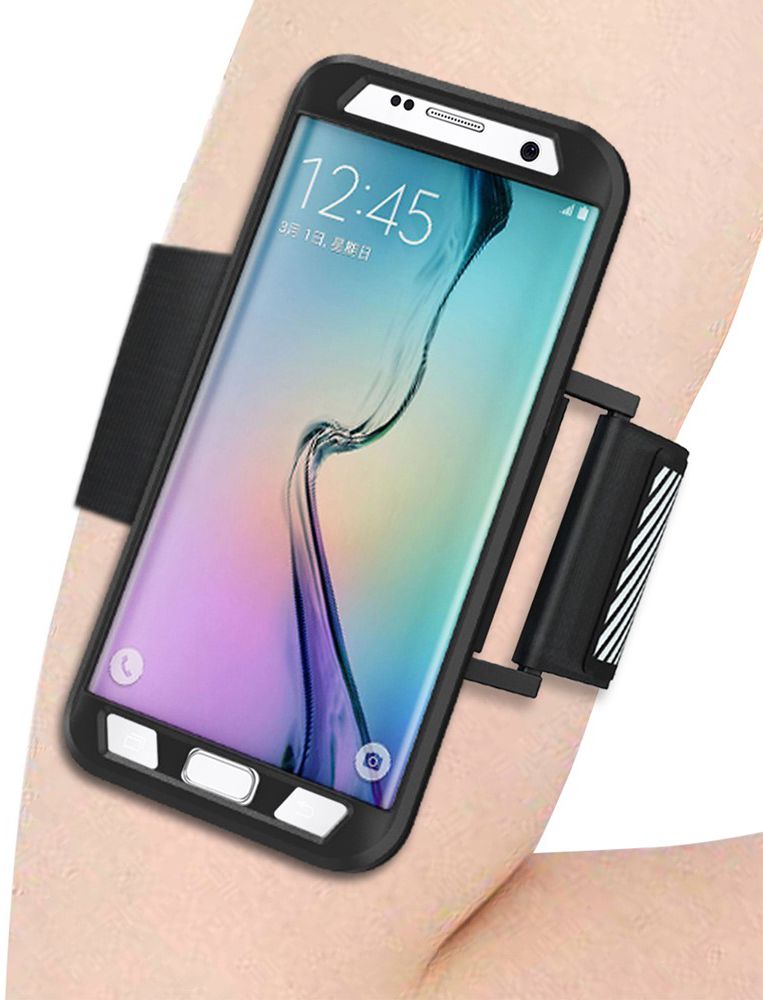 Samsung Galaxy S7 Edge Silicone Hoesje met Sport Armband Zwart afbeelding 3