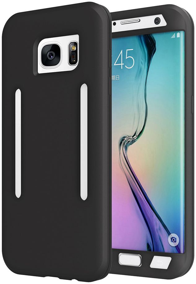 Samsung Galaxy S7 Edge Silicone Hoesje met Sport Armband Zwart afbeelding 6