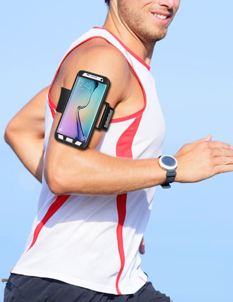 Samsung Galaxy S7 Edge Silicone Hoesje met Sport Armband Zwart afbeelding 8