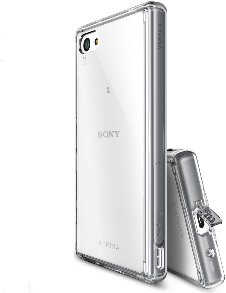 Ringke Fusion Sony Xperia Z5 Compact Hoesje Doorzichtig Smoke Black afbeelding 2
