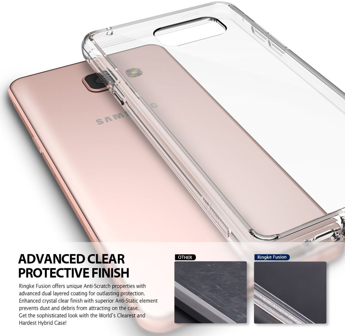 Ringke Fusion Samsung Galaxy A3 (2016) Hoesje Doorzichtig Rose Gold afbeelding 3