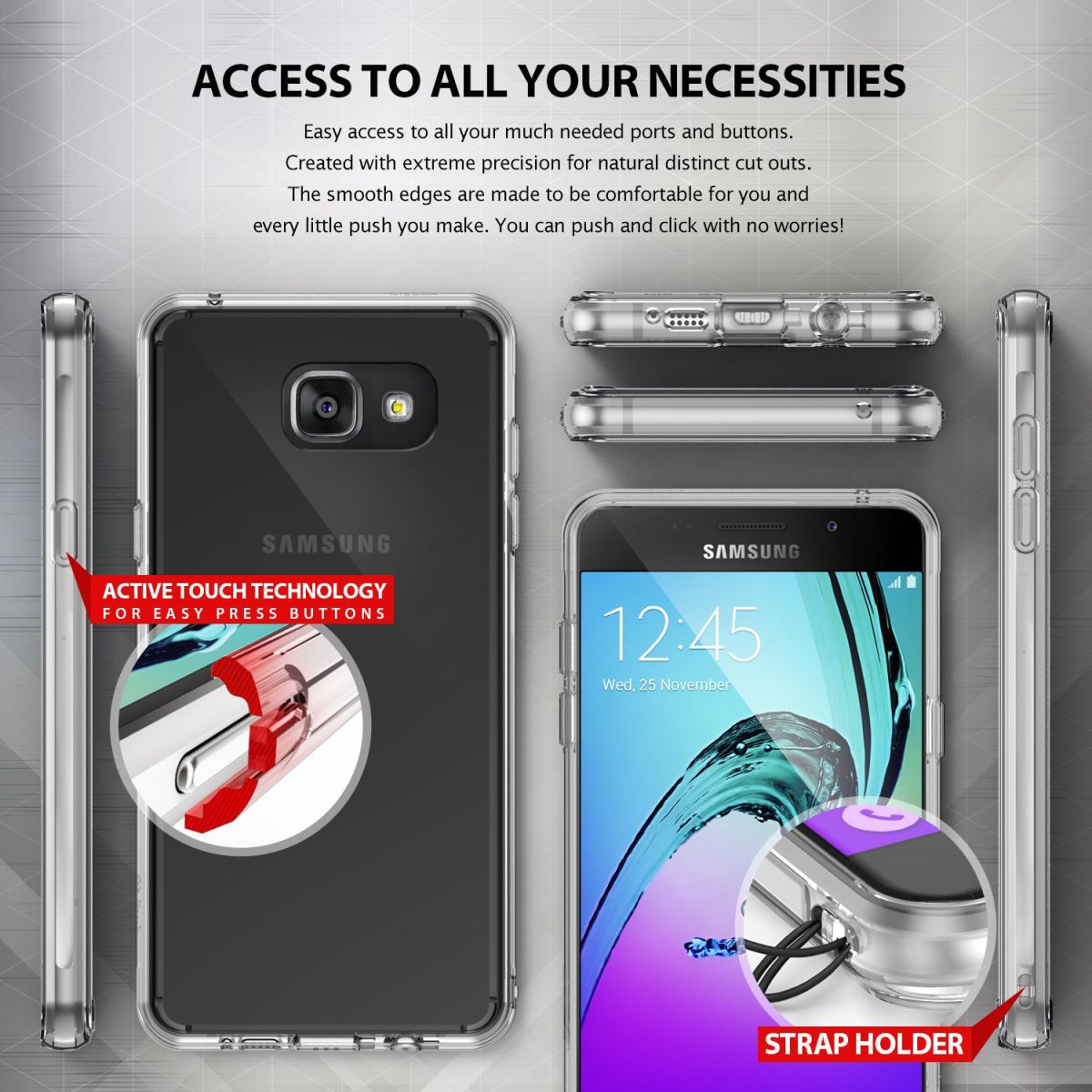 Ringke Fusion Samsung Galaxy A3 (2016) Hoesje Doorzichtig Rose Gold afbeelding 6