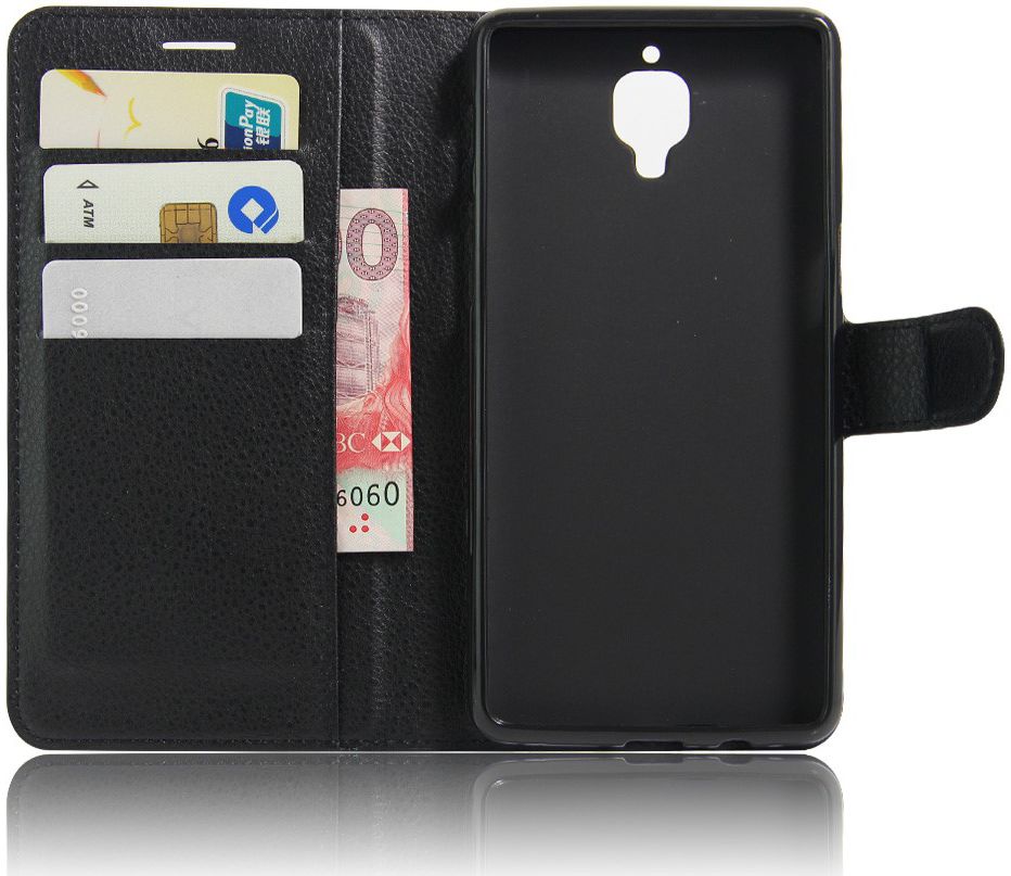 OnePlus 3T / 3 hoesje met kaarthouder zwart afbeelding 4