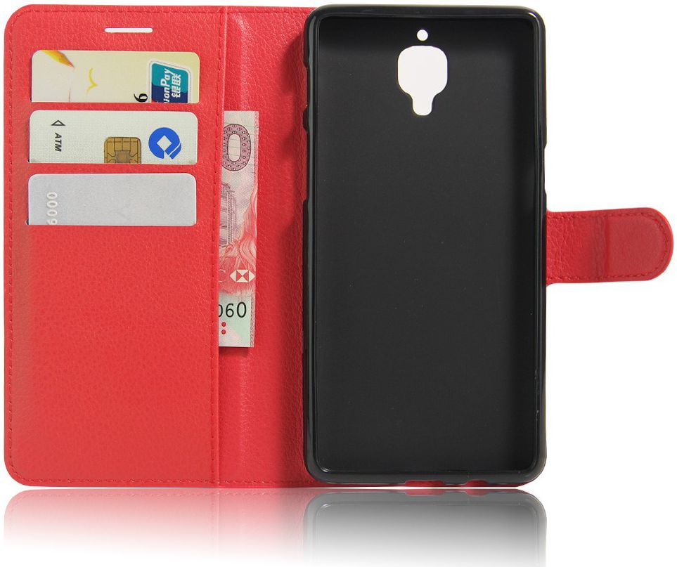 OnePlus 3T / 3 hoesje met kaarthouder rood afbeelding 4