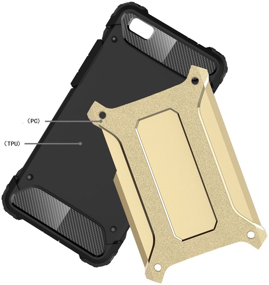 Hybride Huawei Ascend P8 Lite Hoesje Goud afbeelding 4