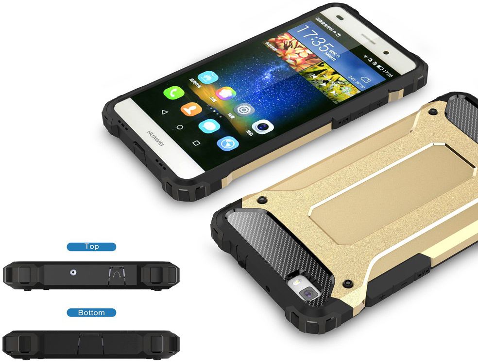 Hybride Huawei Ascend P8 Lite Hoesje Goud afbeelding 6
