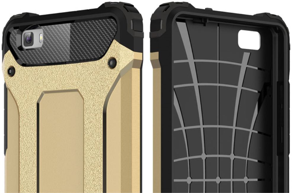 Hybride Huawei Ascend P8 Lite Hoesje Goud afbeelding 8