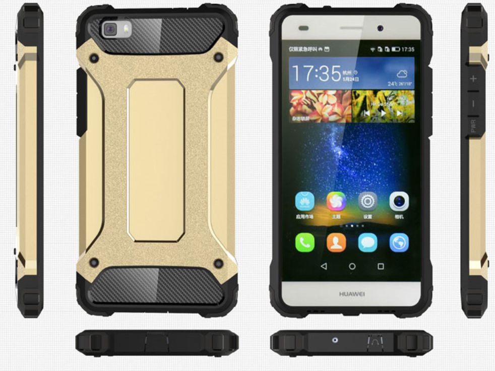 Hybride Huawei Ascend P8 Lite Hoesje Goud afbeelding 9