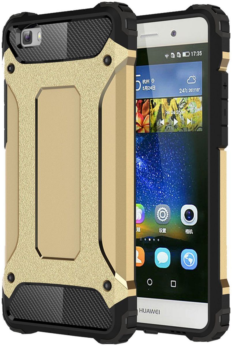 Hybride Huawei Ascend P8 Lite Hoesje Goud afbeelding 7