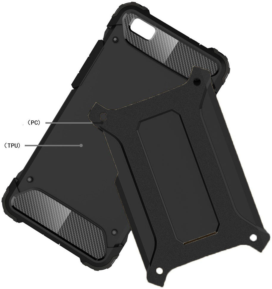 Hybride Huawei Ascend P8 Lite Hoesje Zwart afbeelding 4