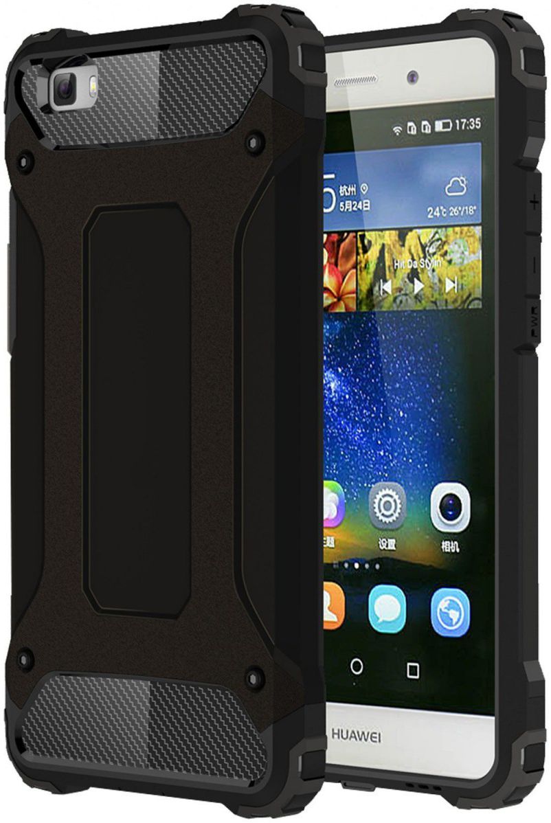 Hybride Huawei Ascend P8 Lite Hoesje Zwart afbeelding 3