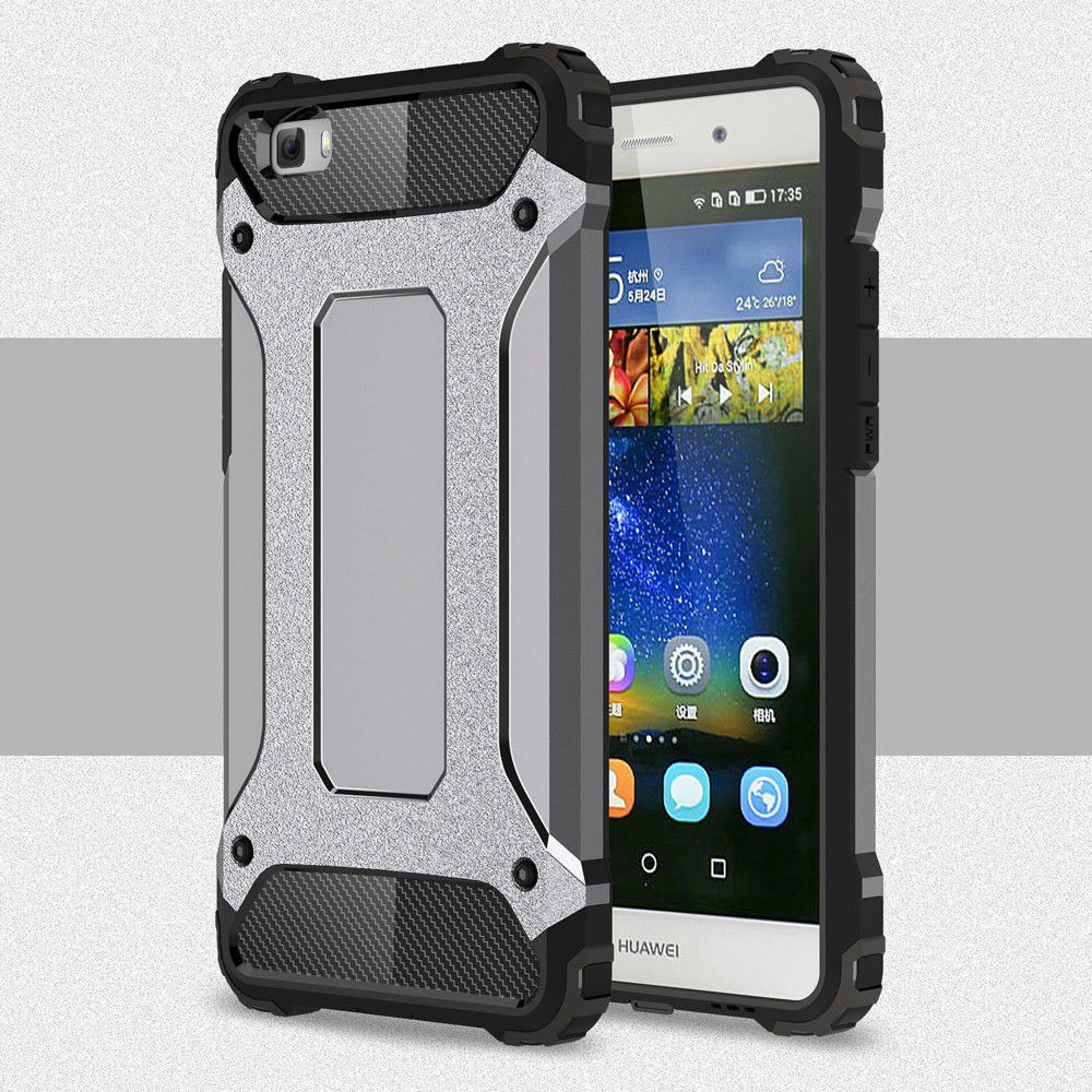 Hybride Huawei Ascend P8 Lite Hoesje Grijs afbeelding 3
