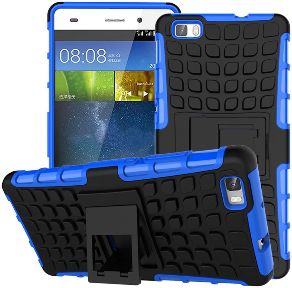 Huawei Ascend P8 Lite Achterkant Hoesje Blauw afbeelding 1