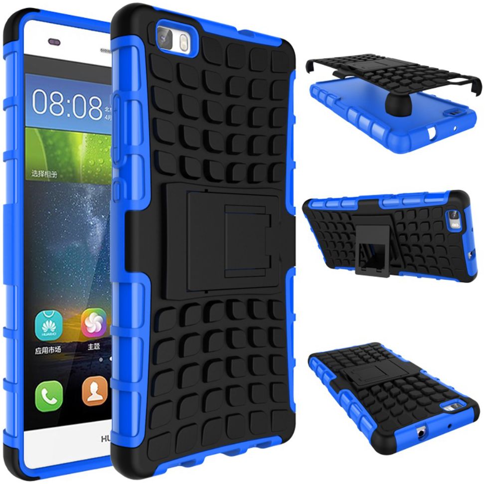 Huawei Ascend P8 Lite Achterkant Hoesje Blauw afbeelding 2