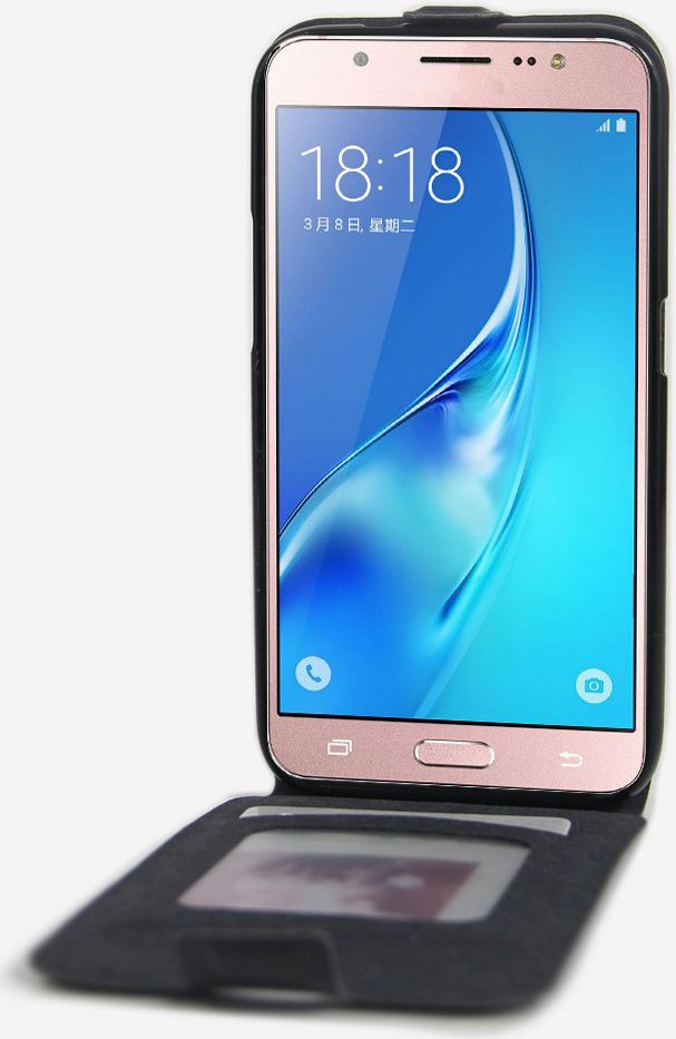Samsung Galaxy J5 (2016) Vertical Wallet Flip Case Zwart afbeelding 2