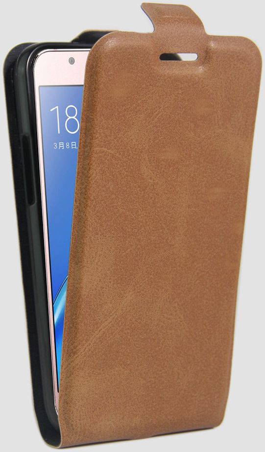 Samsung Galaxy J5 (2016) Vertical Wallet Flip Case Bruin afbeelding 1