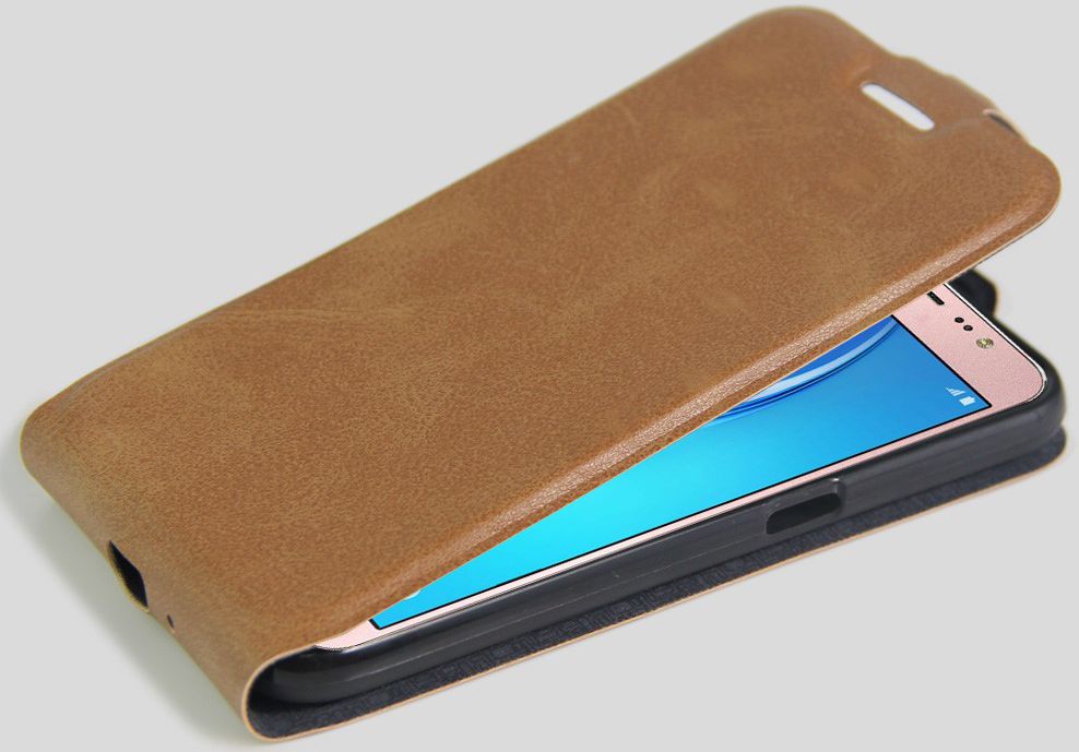 Samsung Galaxy J5 (2016) Vertical Wallet Flip Case Bruin afbeelding 3