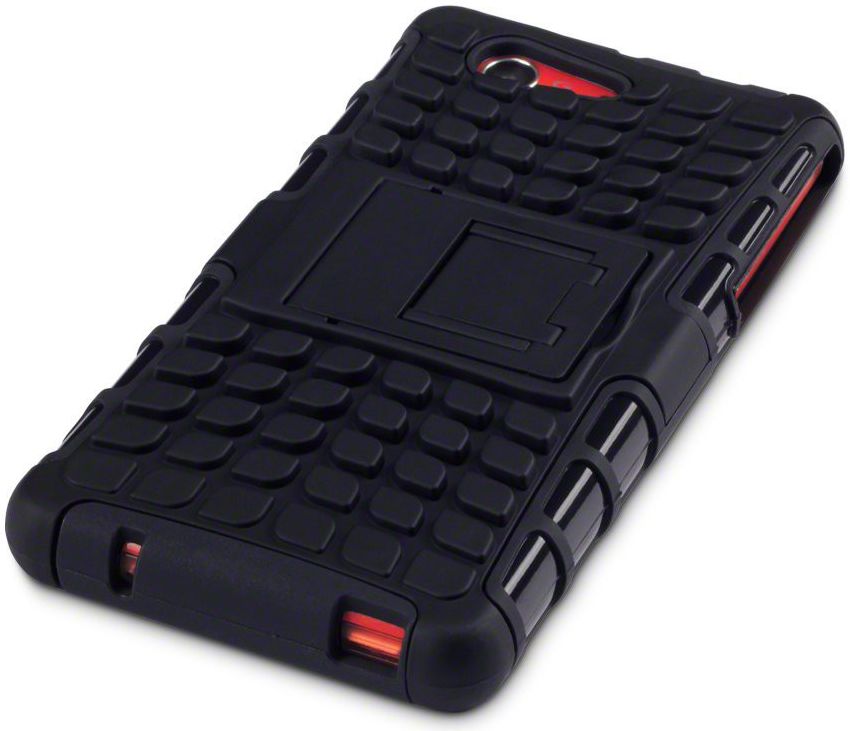 Sony Xperia Z3 Compact Antislip Back Cover Hoesje Zwart afbeelding 4