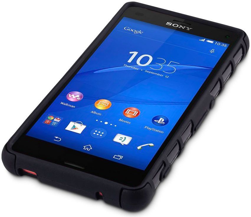 Sony Xperia Z3 Compact Antislip Back Cover Hoesje Zwart afbeelding 5