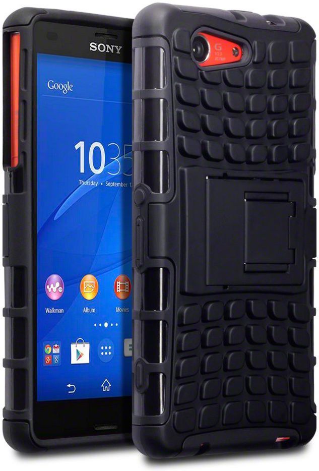 Sony Xperia Z3 Compact Antislip Back Cover Hoesje Zwart afbeelding 1