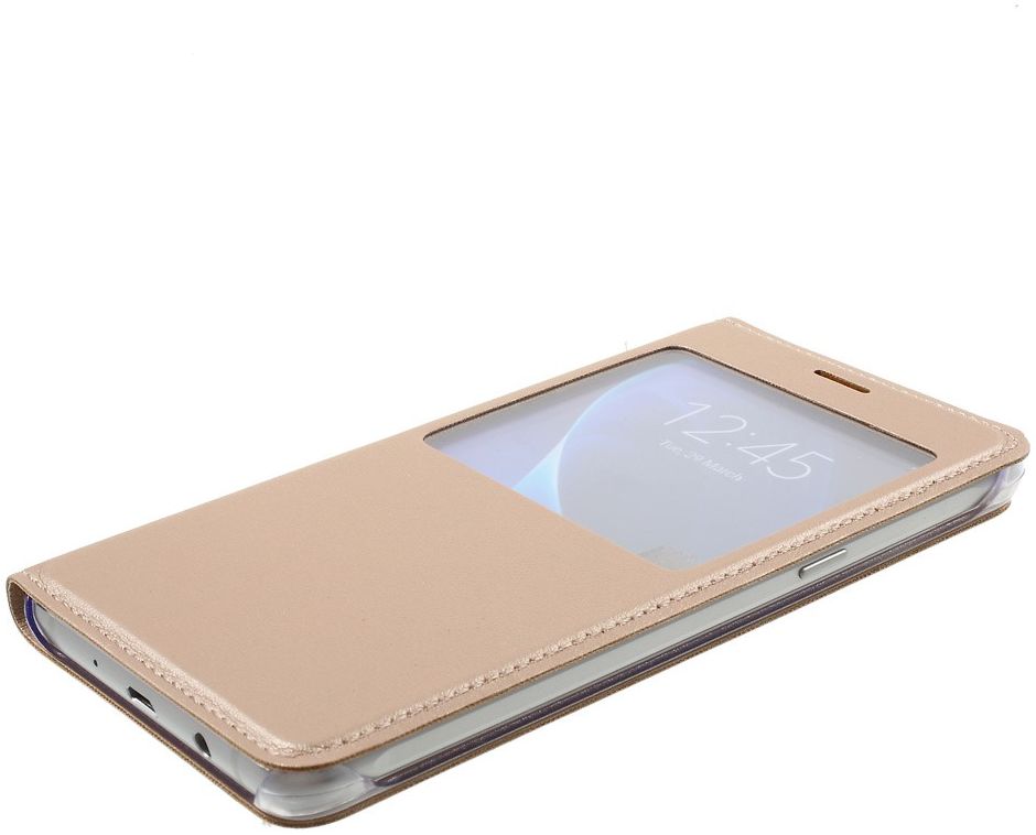 Samsung Galaxy J5 (2016) Window View Flip Hoesje Goud afbeelding 3