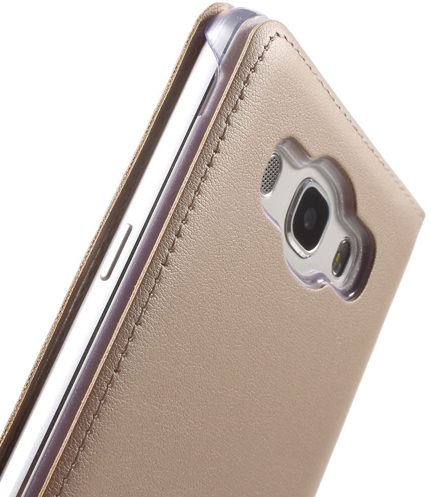 Samsung Galaxy J5 (2016) Window View Flip Hoesje Goud afbeelding 6