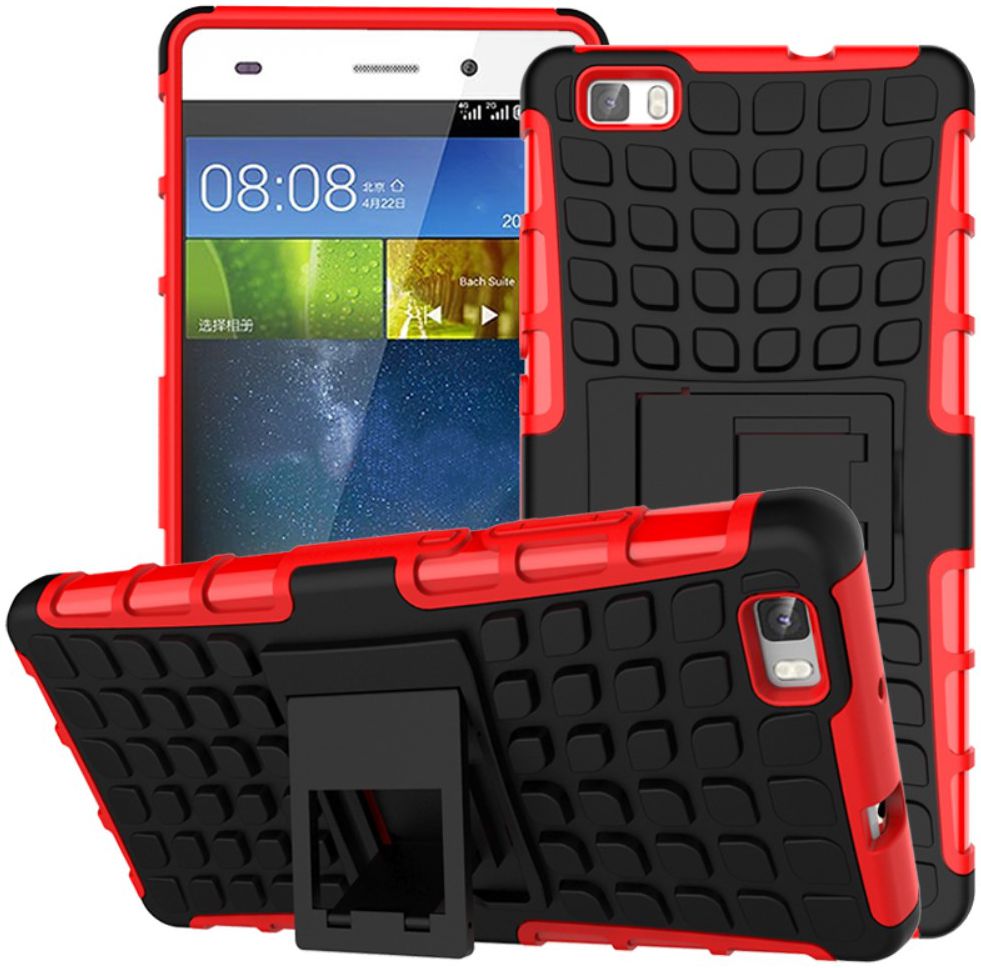 Huawei Ascend P8 Lite Achterkant Hoesje Rood afbeelding 1