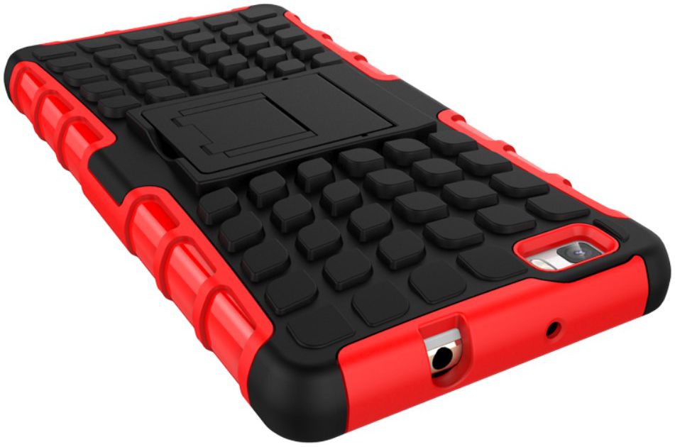 Huawei Ascend P8 Lite Achterkant Hoesje Rood afbeelding 4