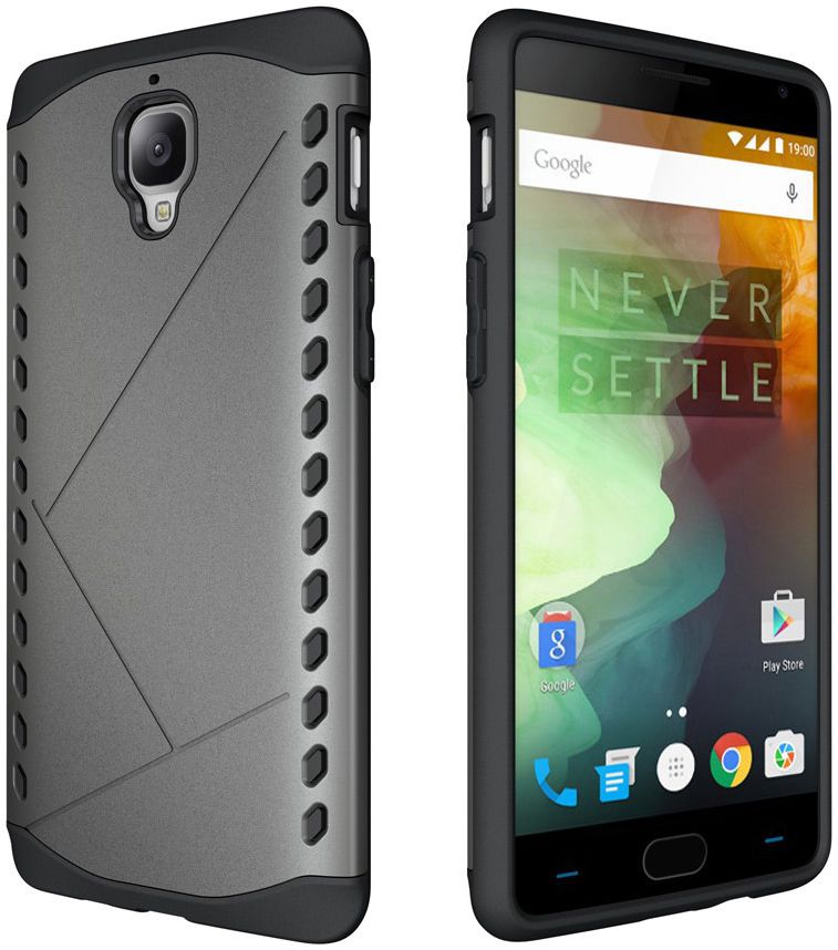 OnePlus 3T / 3 Tough Shield 2 in 1 Hoesje Grijs afbeelding 5
