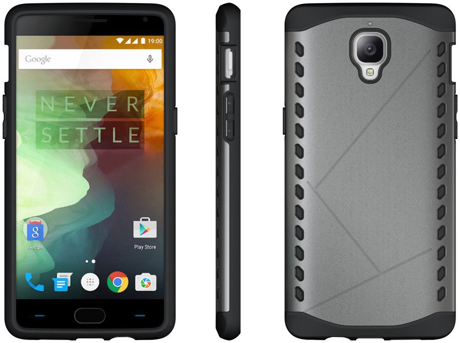 OnePlus 3T / 3 Tough Shield 2 in 1 Hoesje Grijs afbeelding 7