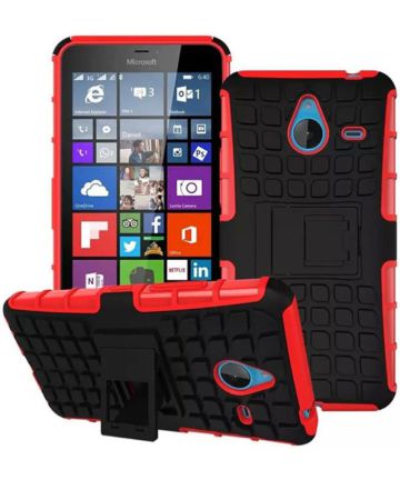 Microsoft Lumia 640 XL Hybrid Kickstand Hoesje Rood Hoesjes