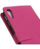 HTC Desire 830 Lederen Portemonnee Flip Hoesje Roze