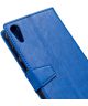 HTC Desire 830 Lederen Portemonnee Hoesje Blauw