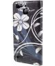 Huawei P8 Lite Smart (GR3) Lederen Portemonnee Hoesje Butterfly Flower