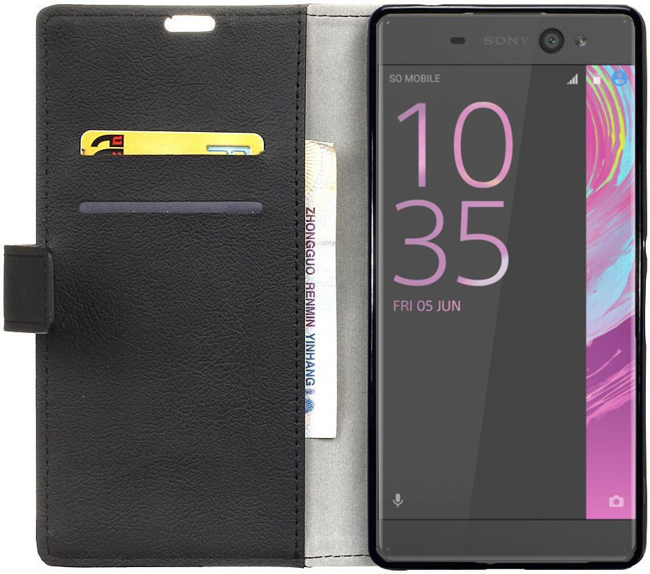 Sony Xperia XA Ultra Portemonnee Flip Hoesje Zwart afbeelding 1