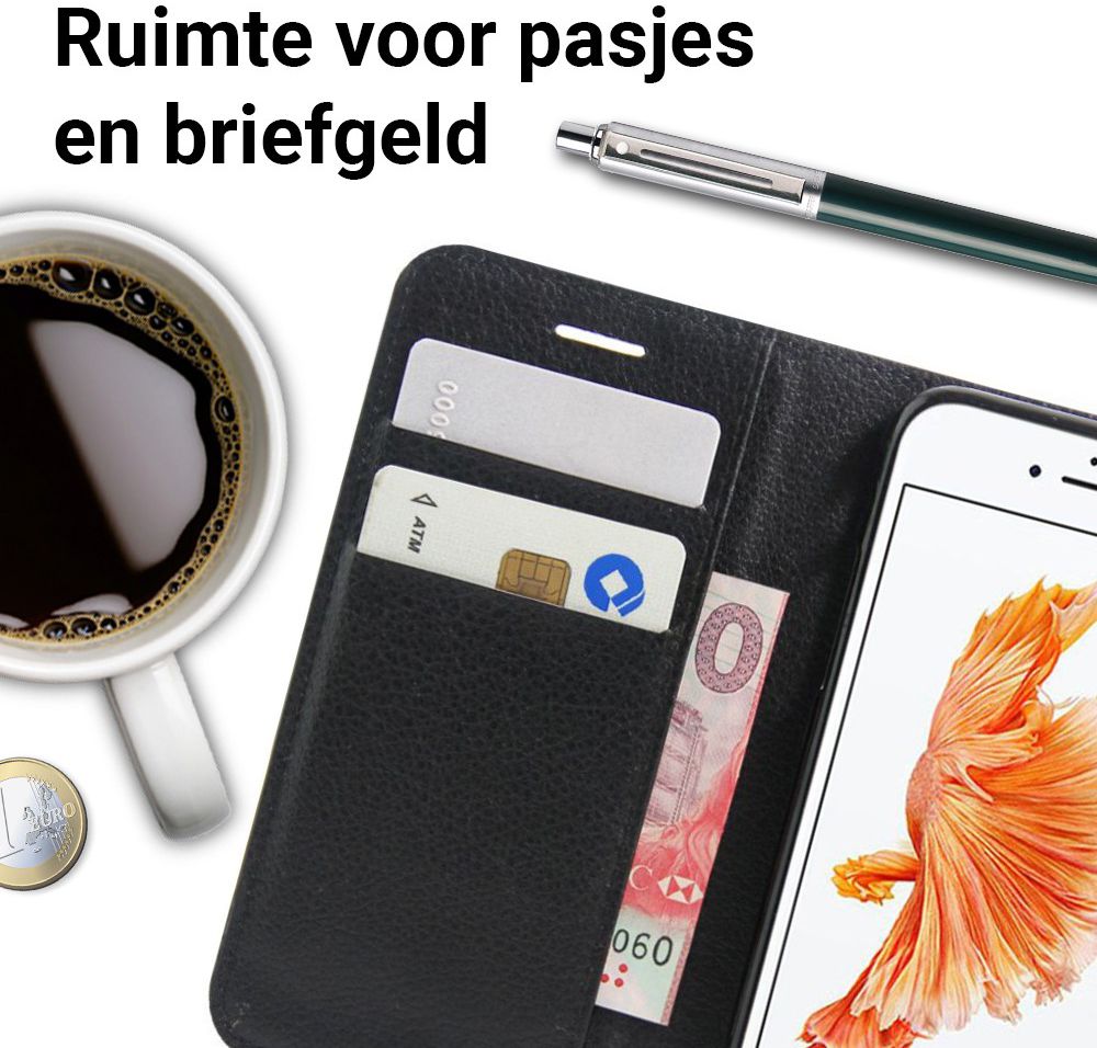Apple iPhone 7 / 8 Stijlvol Hoesje met Kaarthouder Zwart afbeelding 2