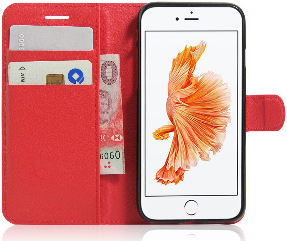 Apple iPhone 7 / 8 Hoesje met Kaarthouder Rood afbeelding 1