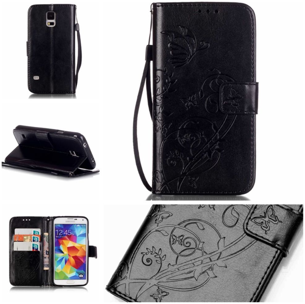 Samsung Galaxy S5 Portemonnee Hoesje Vlinder afbeelding 1